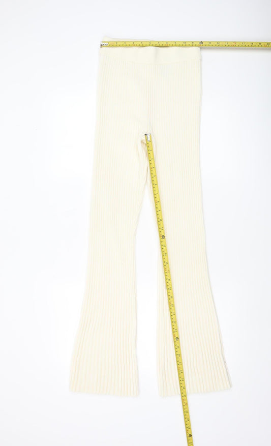 Womens UK Size S H&M Regular Fit CasualTravel Ivory Trousers