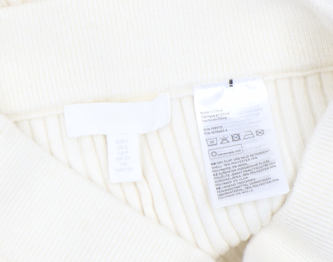 Womens UK Size S H&M Regular Fit CasualTravel Ivory Trousers