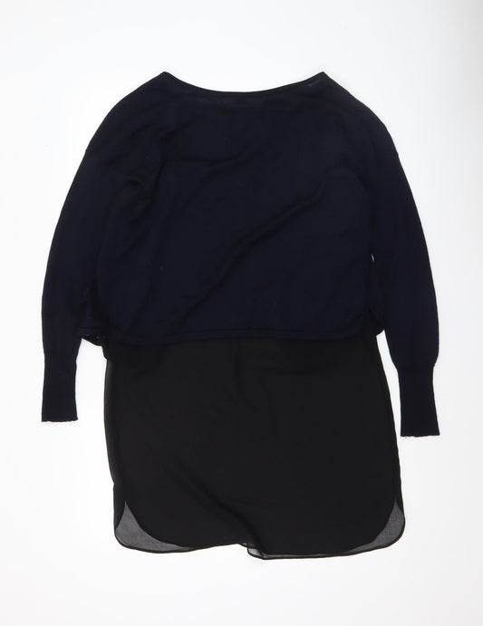 Womens UK Size 10 Mint Velvet Black Tunic Jumper