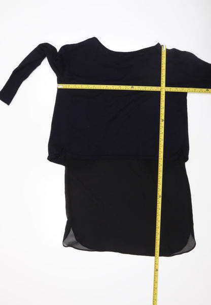 Womens UK Size 10 Mint Velvet Black Tunic Jumper