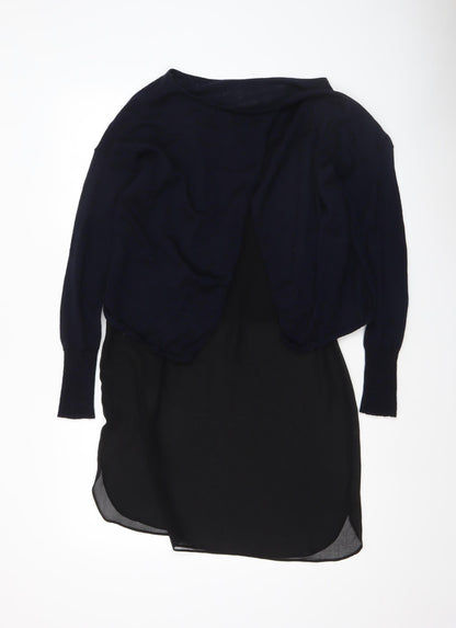 Womens UK Size 10 Mint Velvet Black Tunic Jumper