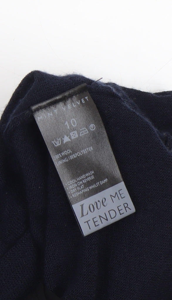 Womens UK Size 10 Mint Velvet Black Tunic Jumper