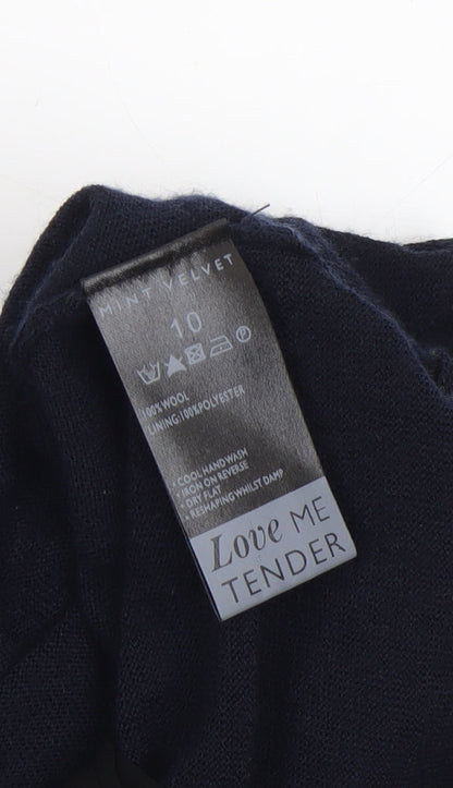 Womens UK Size 10 Mint Velvet Black Tunic Jumper