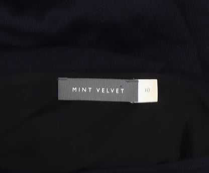 Womens UK Size 10 Mint Velvet Black Tunic Jumper