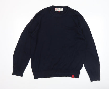 Mens UK Size M YOUR OWN EXPERIENCE Blue Pullover Jumper