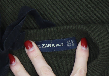 Womens UK Size XL Zara Green Pullover Jumper