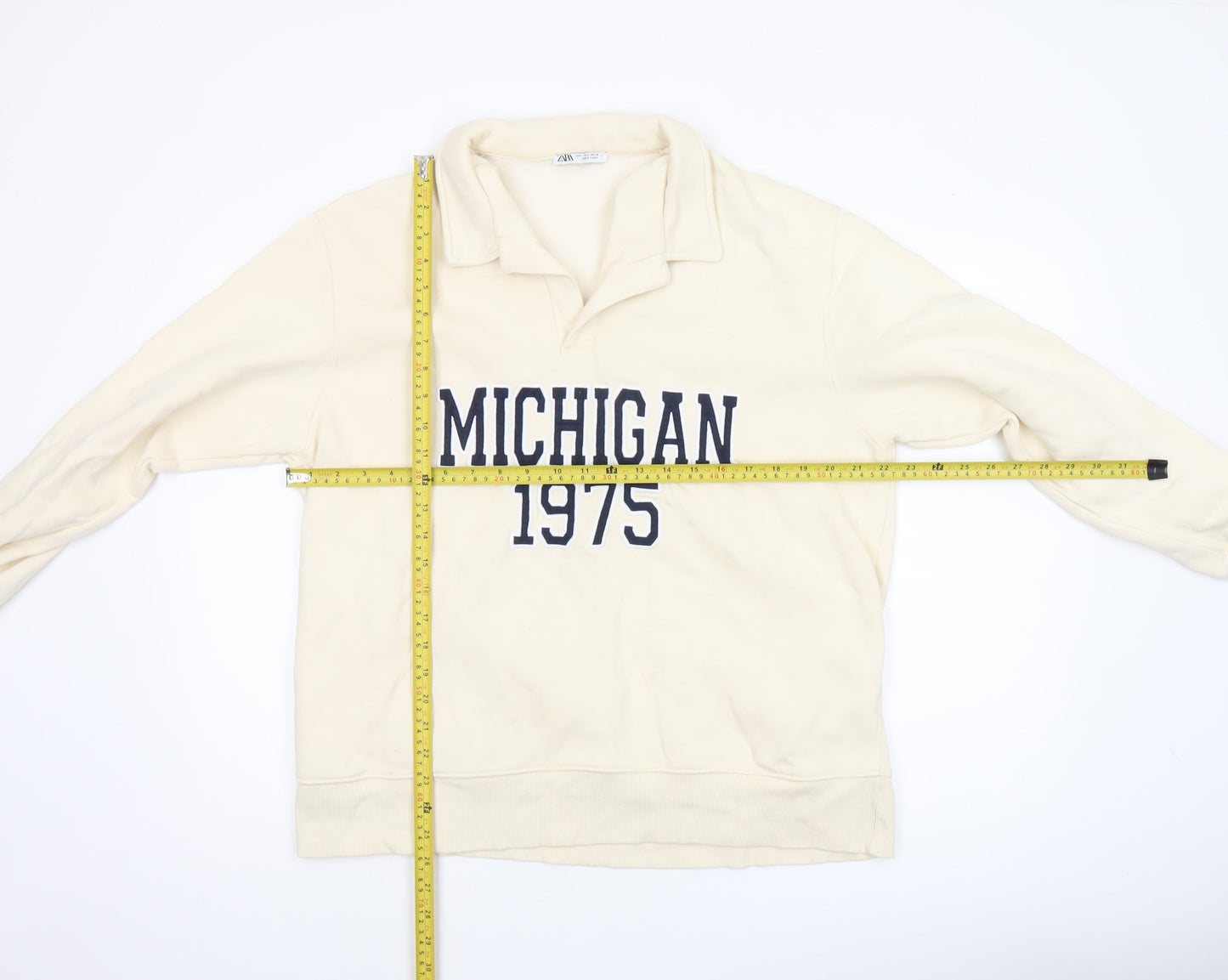 Womens UK Size L Zara Beige Pullover Sweatshirt
