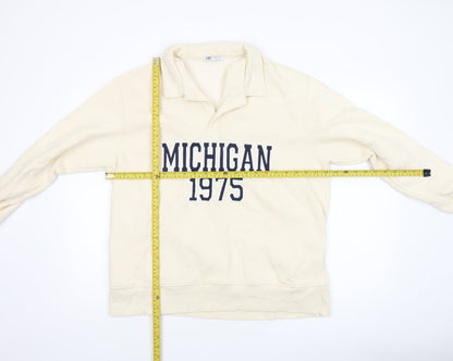 Womens UK Size L Zara Beige Pullover Sweatshirt