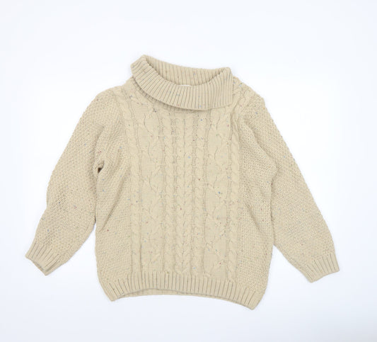 Womens UK Size S Country Rose Beige Pullover Jumper