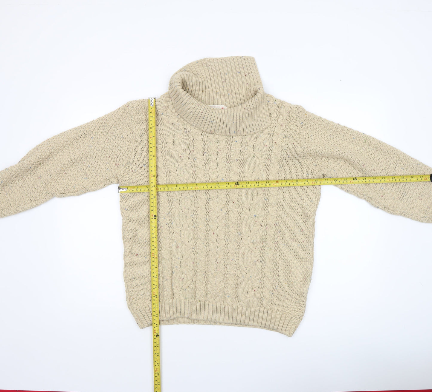 Womens UK Size S Country Rose Beige Pullover Jumper