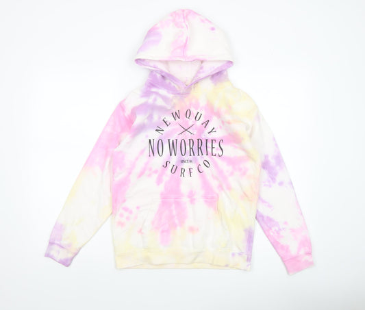 Girls UK Size 12-13 Years Just Hoods Multicoloured Pullover Hoodie