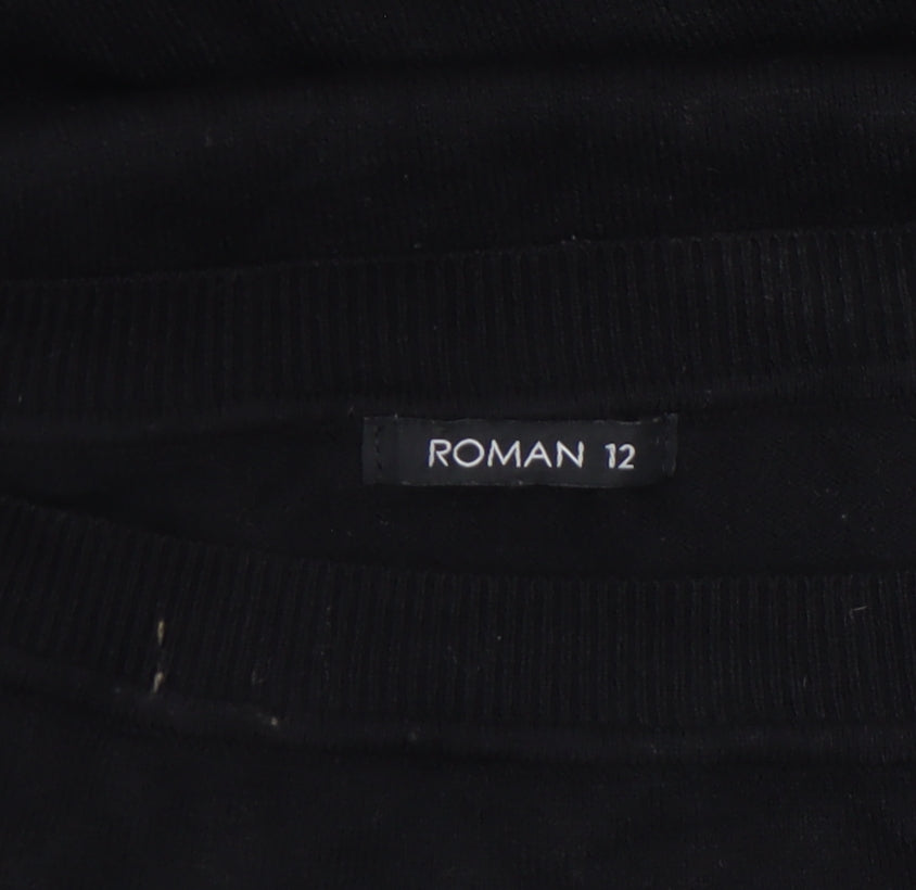 Womens UK Size 12 Roman Black Pullover Jumper