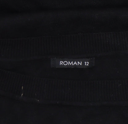 Womens UK Size 12 Roman Black Pullover Jumper