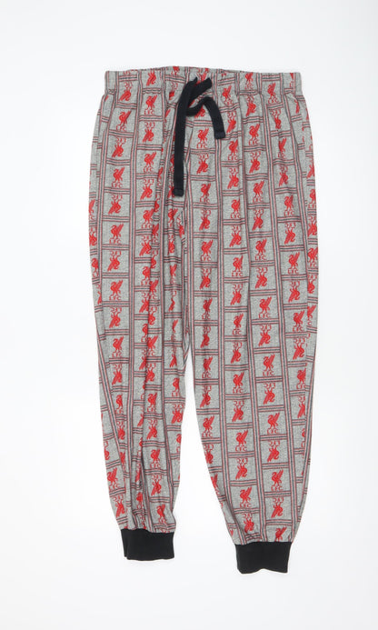 LFC Men's Grey Check Pyjama Pants M Sports Logo Loungewear