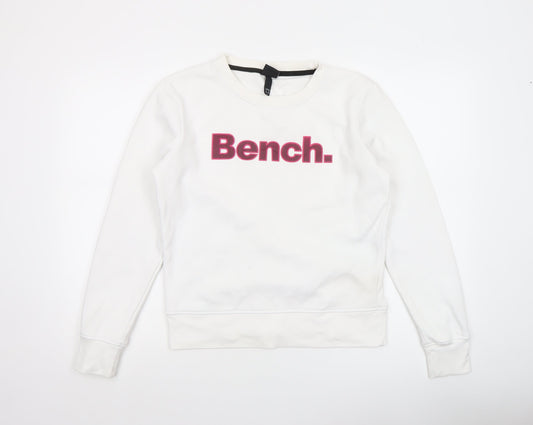 Womens UK Size M Bench White Pullover Sweatshirt