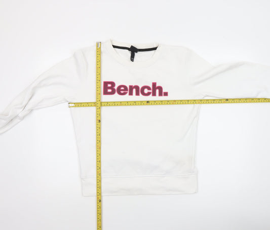 Womens UK Size M Bench White Pullover Sweatshirt