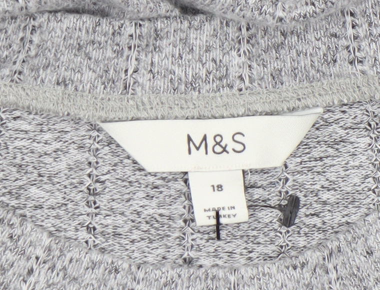 Womens UK Size 18 Marks and Spencer Grey Pullover Jumper