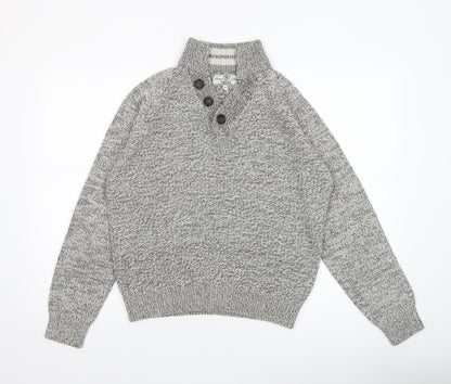 Mens UK Size M NEXT Grey Henley Jumper