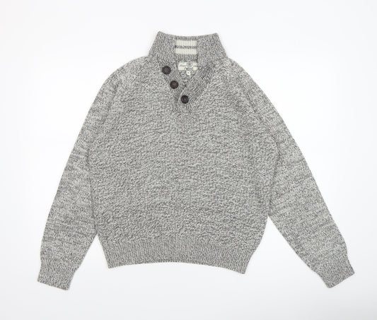 Mens UK Size M NEXT Grey Henley Jumper