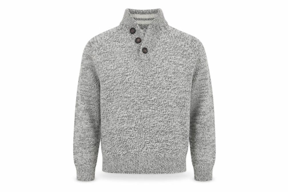Mens UK Size M NEXT Grey Henley Jumper