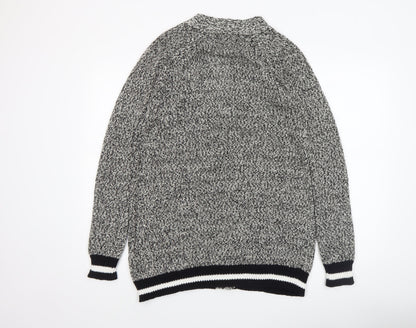 Womens UK Size 12 Oui Grey Cardigan Jumper