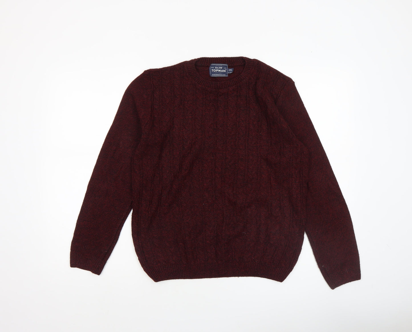 Mens UK Size XS Topman Red Pullover Jumper