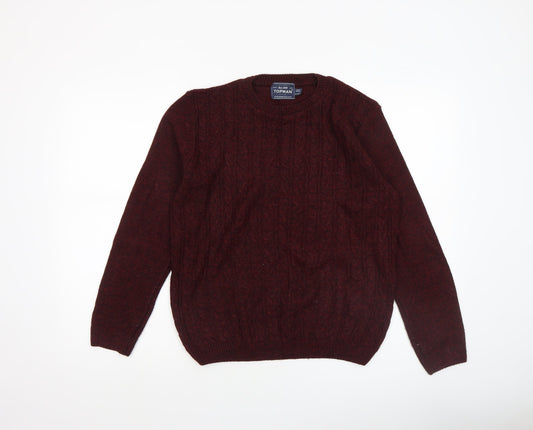 Mens UK Size XS Topman Red Pullover Jumper