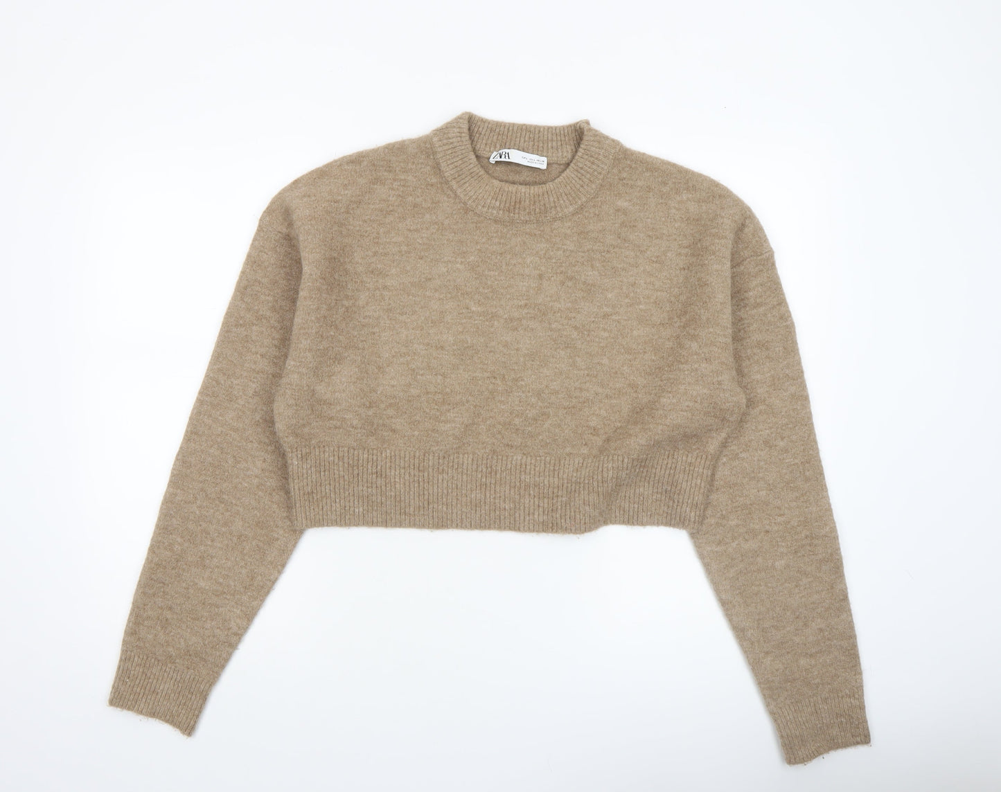 Womens UK Size L Zara Beige Pullover Jumper