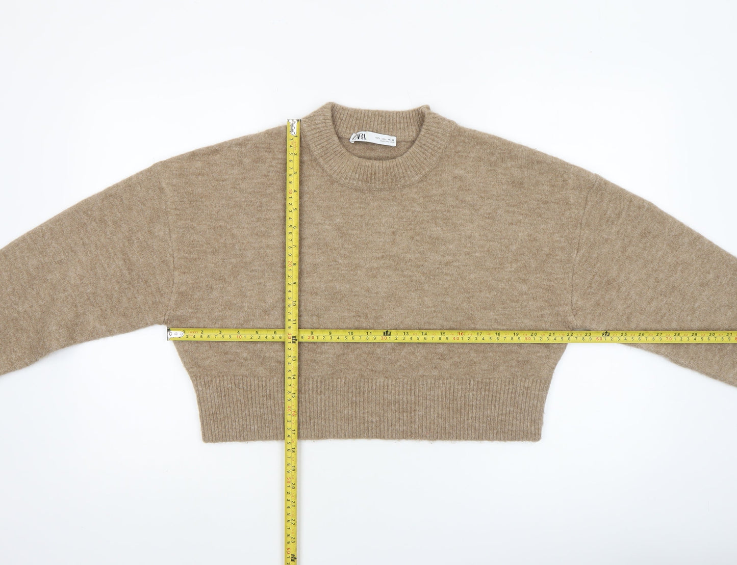 Womens UK Size L Zara Beige Pullover Jumper