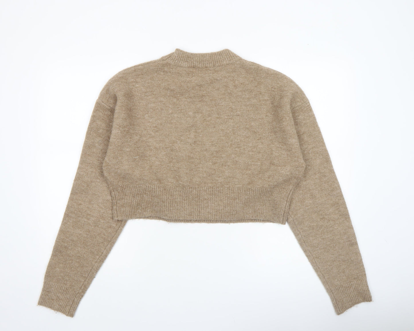 Womens UK Size L Zara Beige Pullover Jumper