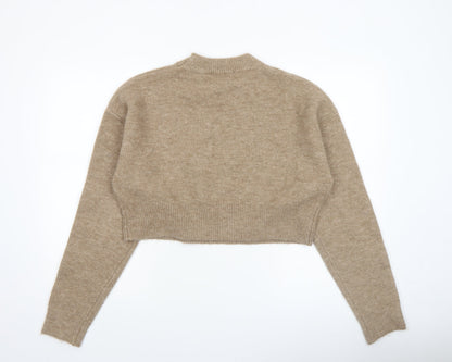 Womens UK Size L Zara Beige Pullover Jumper