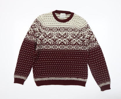 Mens UK Size S Topman Brown Pullover Jumper