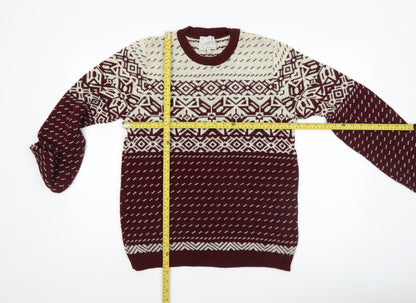 Mens UK Size S Topman Brown Pullover Jumper