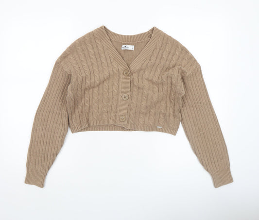 Womens UK Size S Hollister Beige Cardigan Jumper