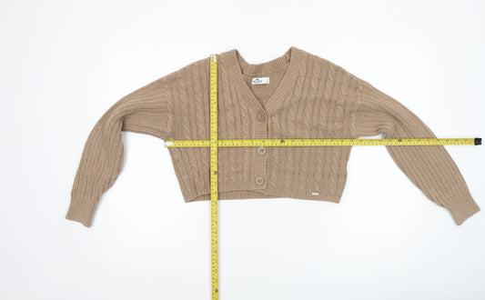 Womens UK Size S Hollister Beige Cardigan Jumper