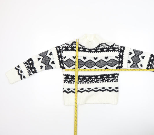 Girls UK Size 9-10 Years Kids Accademy White Pullover Jumper