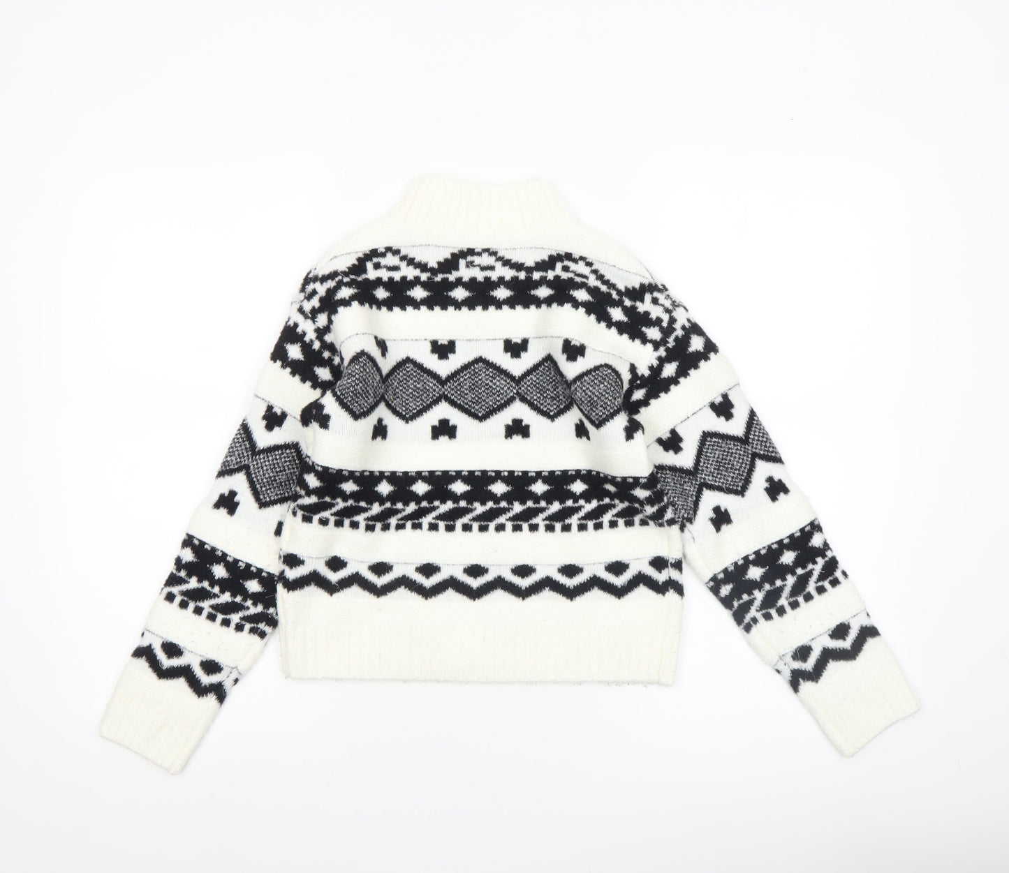 Girls UK Size 9-10 Years Kids Accademy White Pullover Jumper