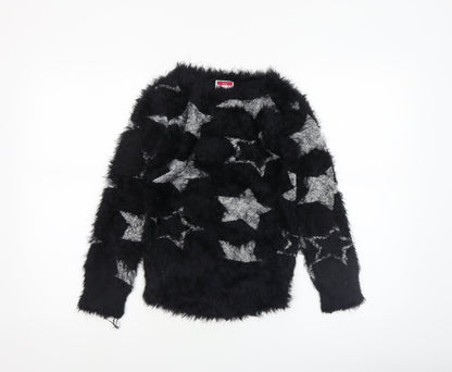 Girls UK Size 9-10 Years Yigga Black Pullover Jumper