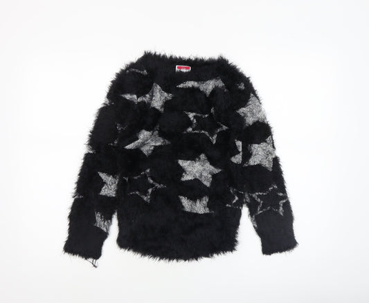 Girls UK Size 9-10 Years Yigga Black Pullover Jumper