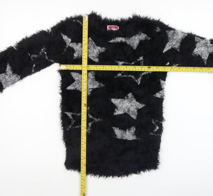 Girls UK Size 9-10 Years Yigga Black Pullover Jumper