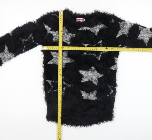 Girls UK Size 9-10 Years Yigga Black Pullover Jumper