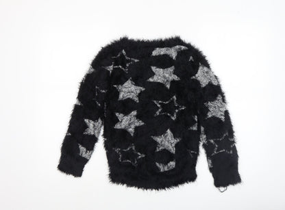 Girls UK Size 9-10 Years Yigga Black Pullover Jumper