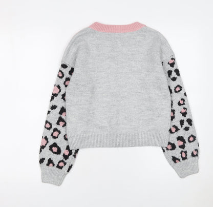 Girls UK Size 11 Years Kylie Pink Pullover Jumper