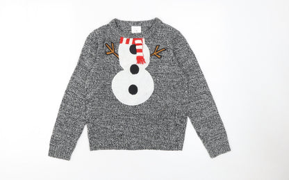 Boys UK Size 7-8 Years Lily & Dan Grey Pullover Jumper