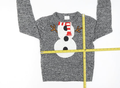 Boys UK Size 7-8 Years Lily & Dan Grey Pullover Jumper