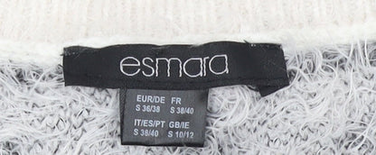 Esmara Women’s White Aztec Knit Long Sleeve Pullover Jumper Size 10/12
