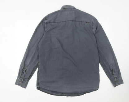 Hurley Men’s Grey Button-Up Long Sleeve Casual Shirt Size M