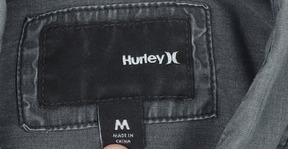 Hurley Men’s Grey Button-Up Long Sleeve Casual Shirt Size M