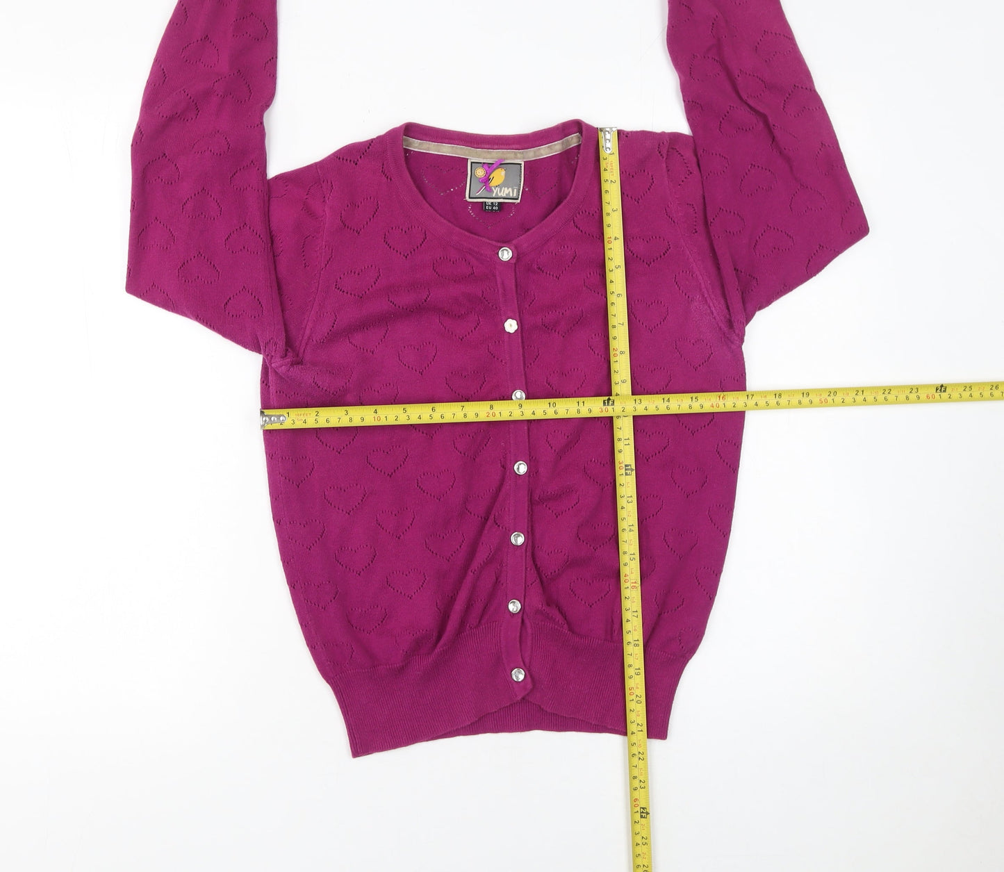 Womens UK Size 12 Yumi Purple Cardigan Jumper