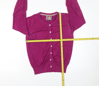 Womens UK Size 12 Yumi Purple Cardigan Jumper